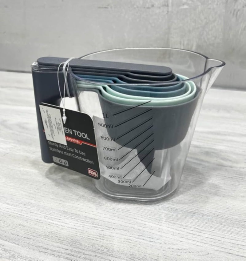 طقم أباريق قياس للمطبخ، 8 قطع، سعة 100-1000 مل، مجموعة أكريليك